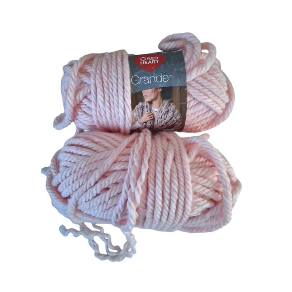 Red Heart Grande Pink Nectar Twisted Jumbo Weight Acrylic Wool Blend Yarn Skeins